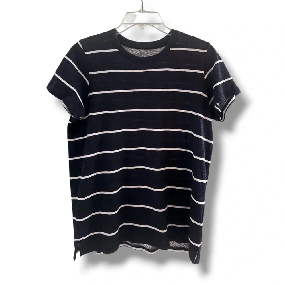 🆕💕ATM Striped School Boy T-Shirt Horizontal Stripes • NAVY & WHITE • L/G • NWOT - Picture 6 of 6